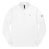 Adidas ft. ALVARUZ Long-Sleeve T-Shirt, Unisex, White, with 3/4 Zip Collar.
