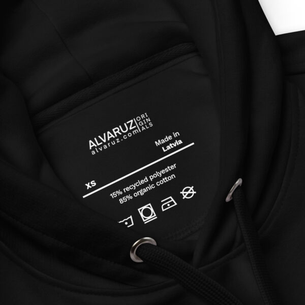 premium-eco-hoodie-black-product-details-4-6882b8684052d.jpg ULTRA—EDGE sweatshirt, unisex, ultra-soft texture, with hood and medium-sized logo