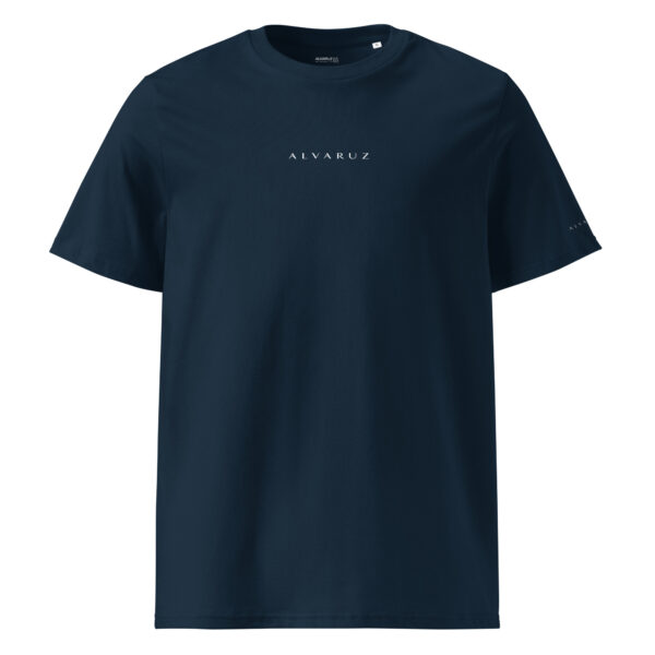 unisex-organic-ribbed-neck-t-shirt-french-navy-front-6882e421630e4.jpg ALVARUZ—SUPREMACY Navy Blue unisex T-shirt, unisex style with a regular fit