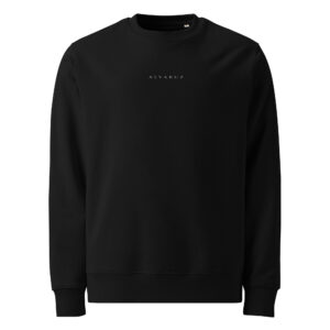 ALVARUZ—EXCLUSIVE sweatshirt in black, unisex, comfortable and elegant, featuring a stylized minimalist logo