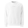 ALVARUZ—EXCLUSIVE White sweatshirt, unisex, comfortable and elegant, featuring a stylized minimalist logo