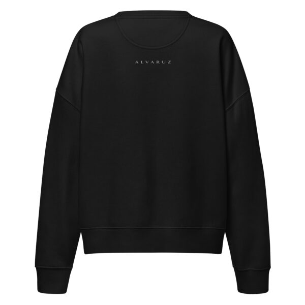 womens-organic-crew-neck-sweatshirt-black-back-6882b4541caa9.jpg Women’s SIGNATURE High-Cut Black crew neck sweatshirt with embroided logo