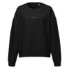 Women’s SIGNATURE High-Cut Black crew neck sweatshirt with embroided logo