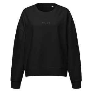 Women’s SIGNATURE High-Cut Black crew neck sweatshirt with embroided logo