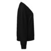 Women’s SIGNATURE High-Cut Black crew neck sweatshirt with embroided logo