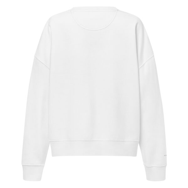 womens-organic-crew-neck-sweatshirt-white-back-6882b3385fc87.jpg Women’s SIGNATURE High-Cut White crew neck sweatshirt with embroided logo