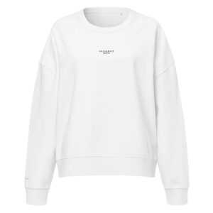 Women’s SIGNATURE High-Cut White crew neck sweatshirt with embroided logo